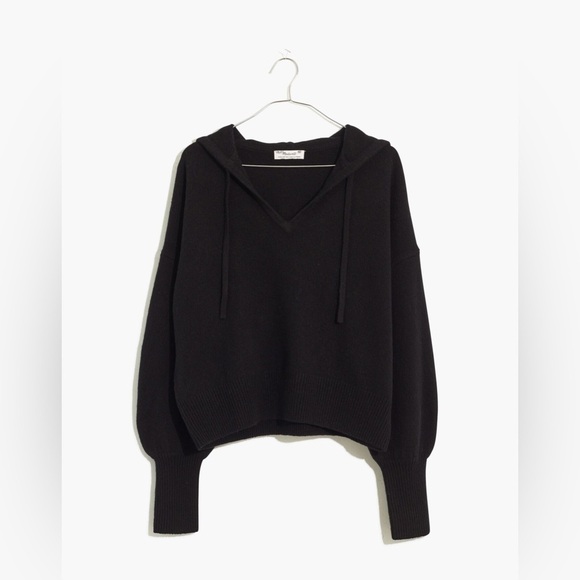 Madewell Sweaters - Madewell (Re)sourced Cashmere Allendale Hoodie Sweater NB400 XS black